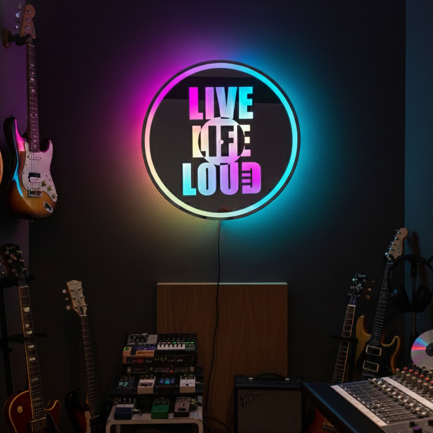 Live Life Loud Backlit Mirror