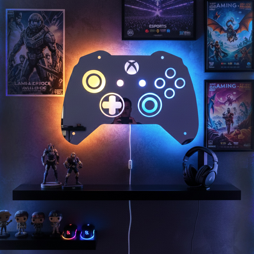 Game Controller Backlit Mirror