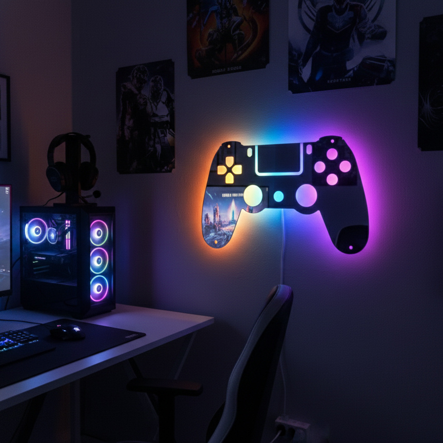 Game Controller Backlit Mirror