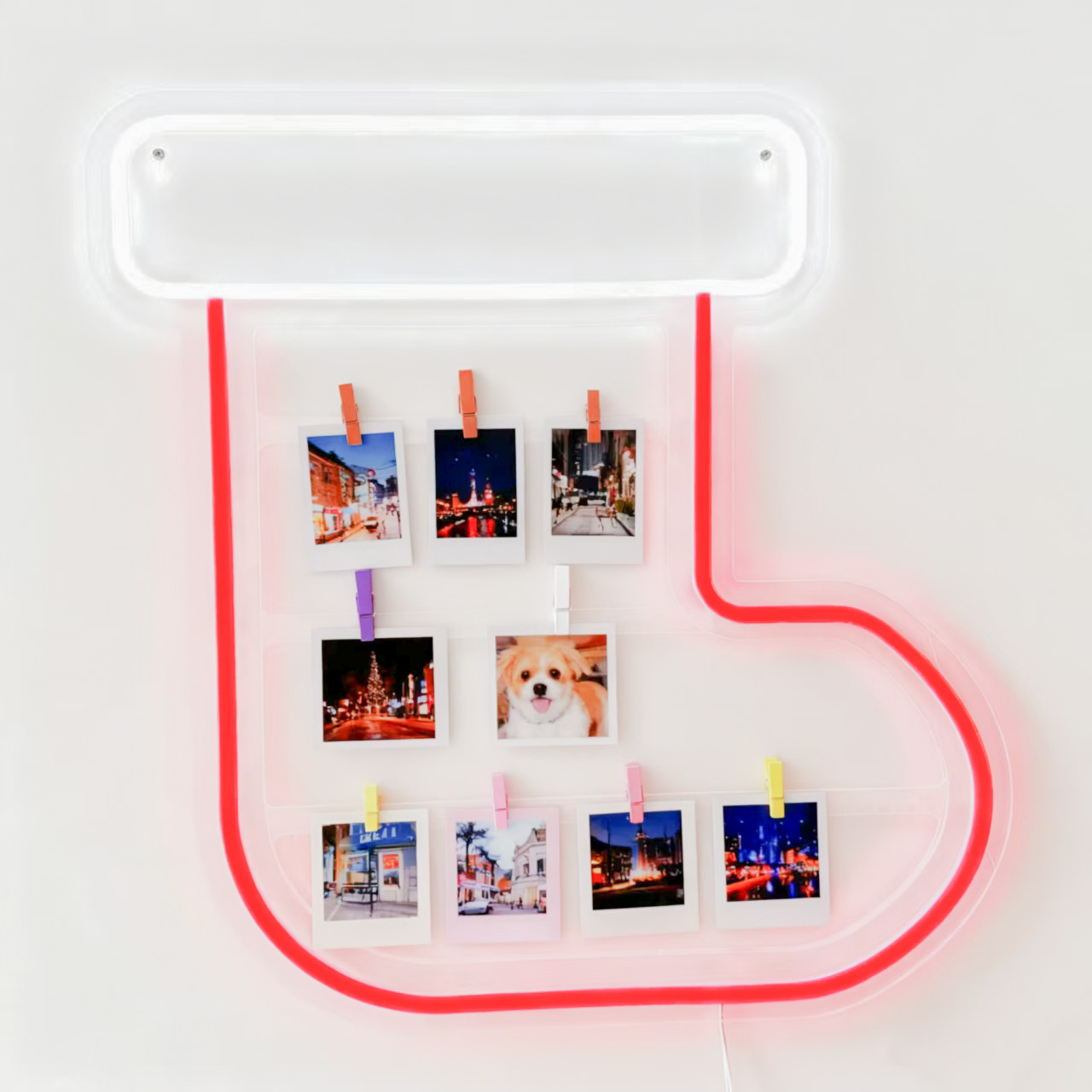 Santa Sock Neon Frame