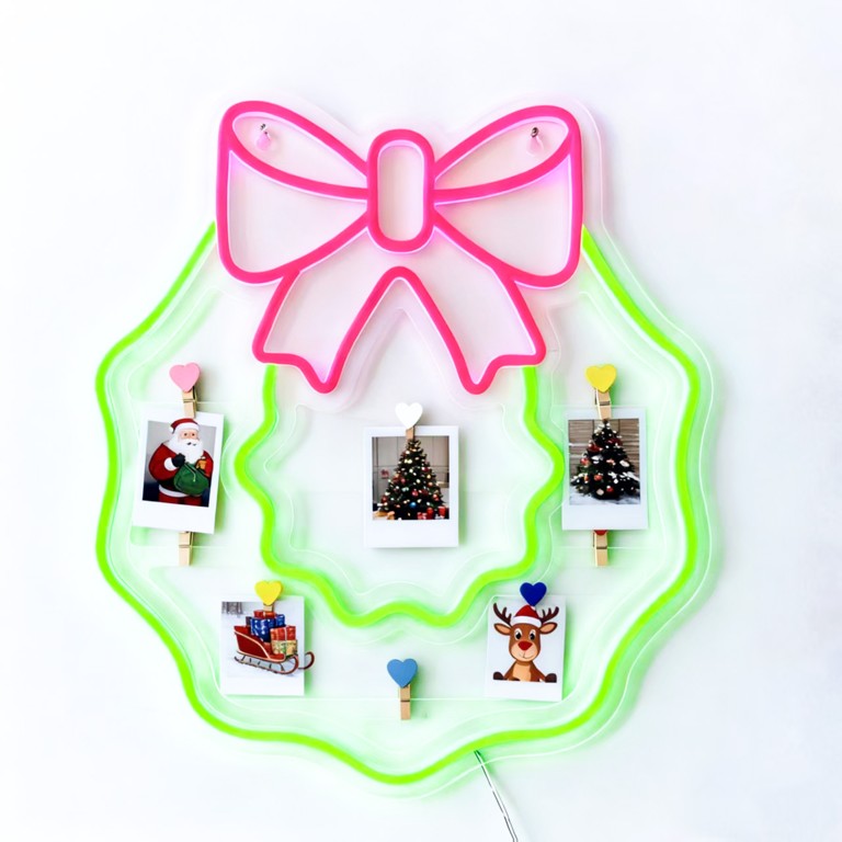 Christmas Wreath Neon Frame