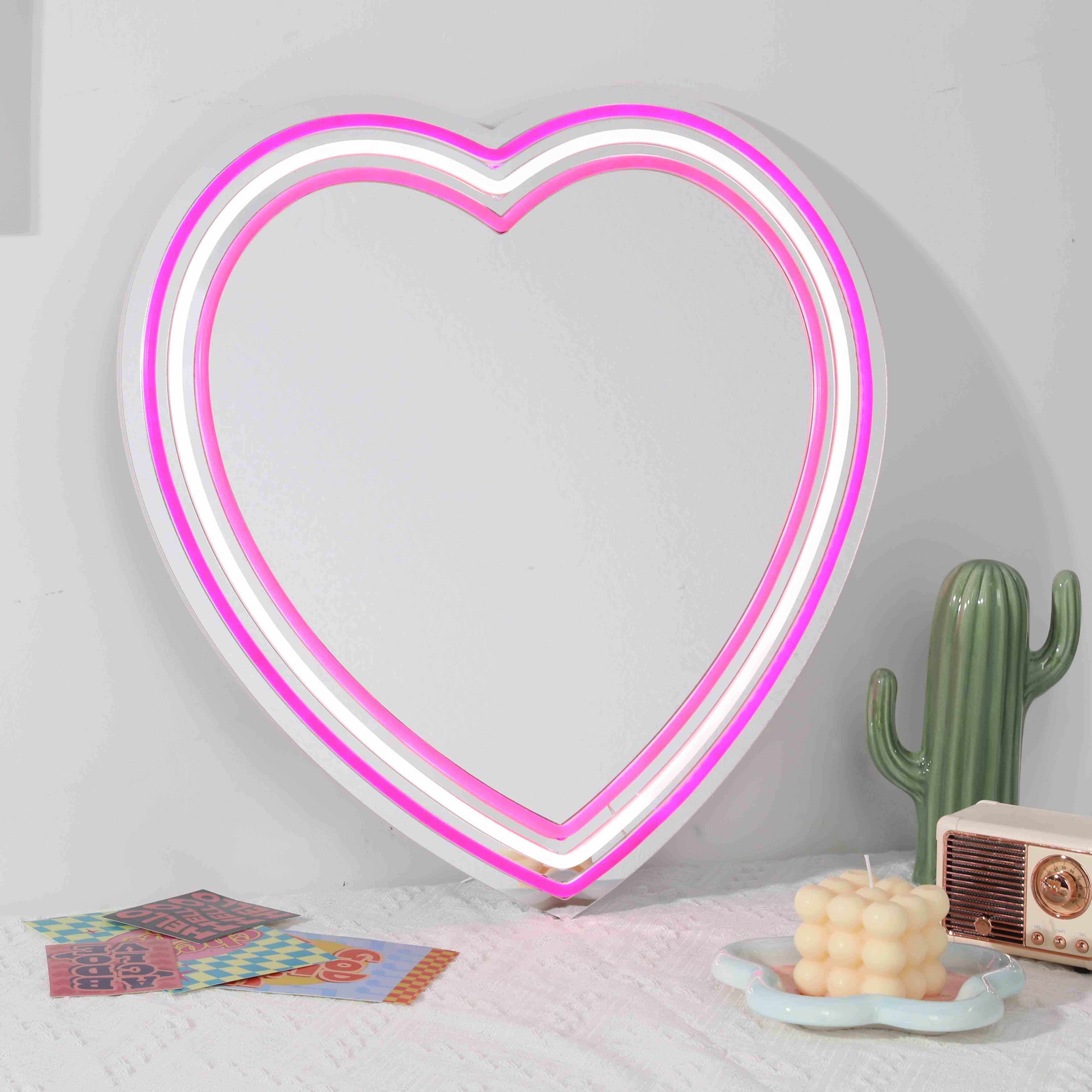Heart Boot Neon Mirror