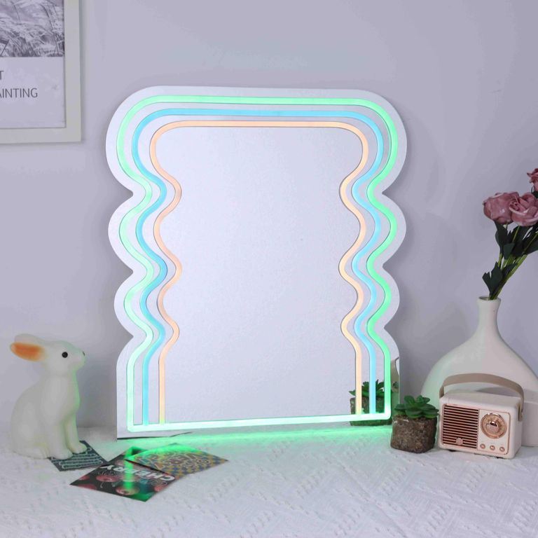 Wavy Neon Mirror