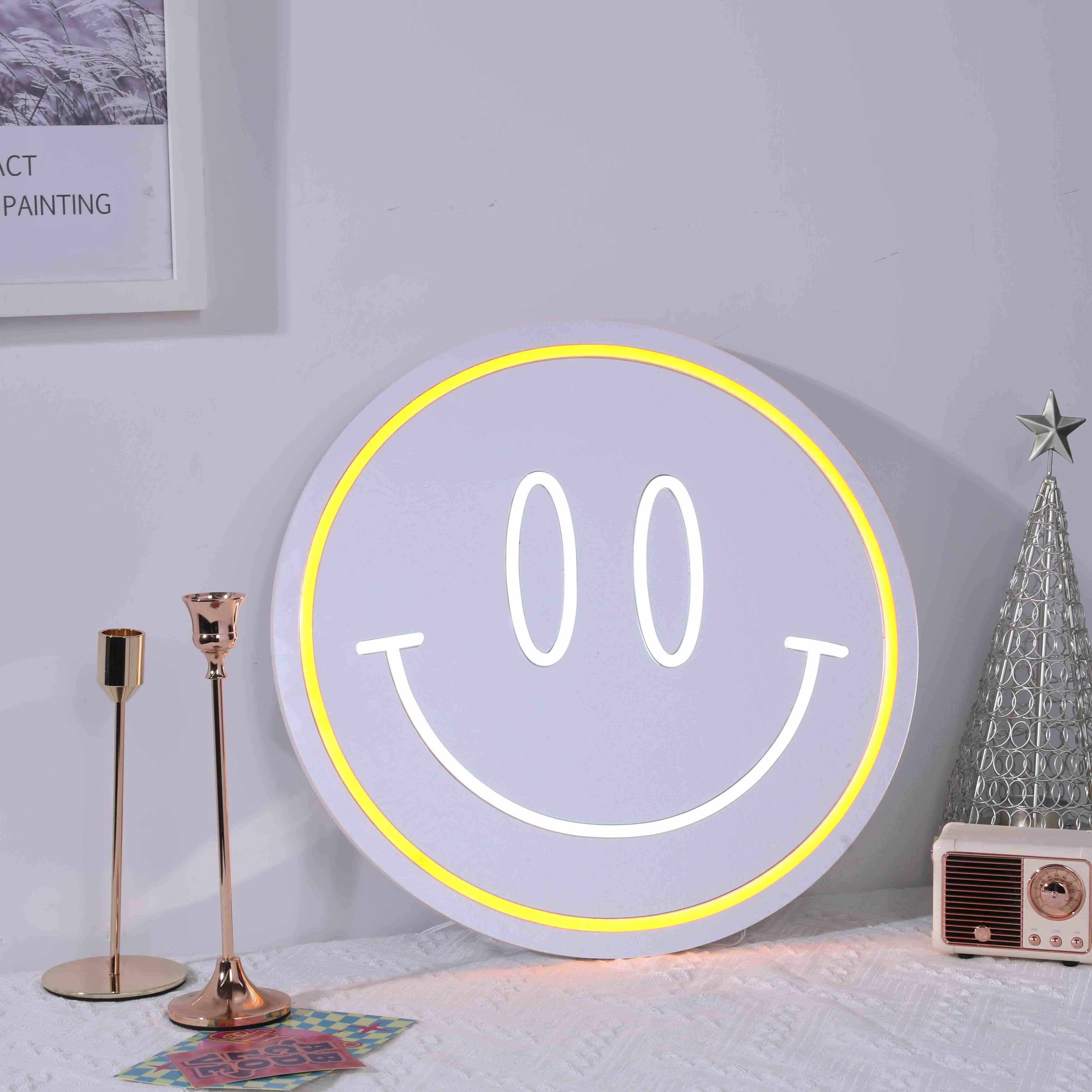 Smiley Neon Mirror