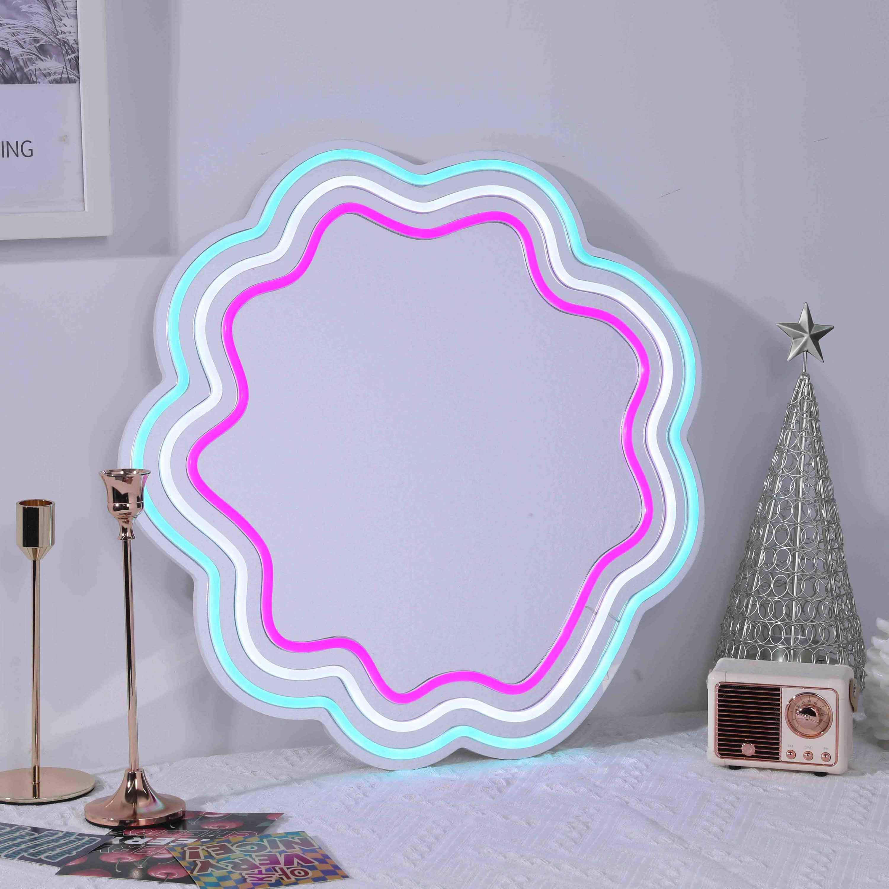 Wavy Lace Neon Mirror