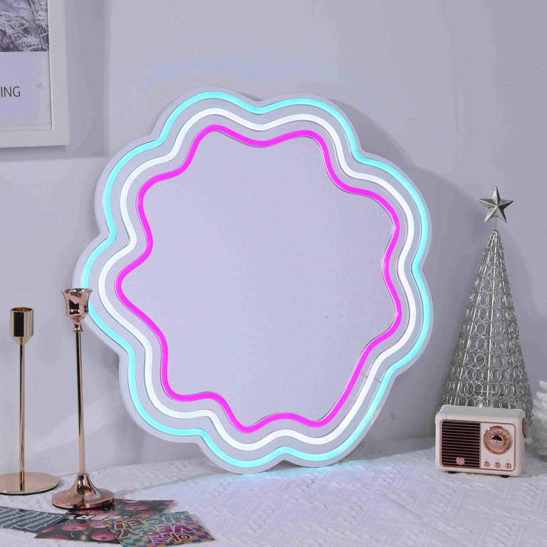 Wavy Lace Neon Mirror