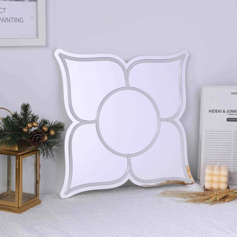 Square Flower Neon Mirror