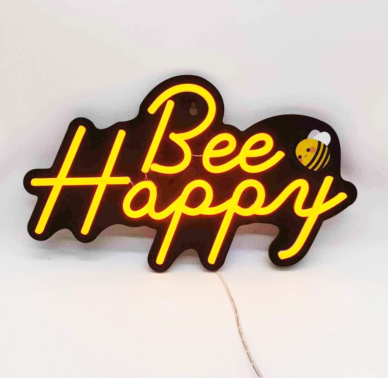 Bee Happy Neon Sign