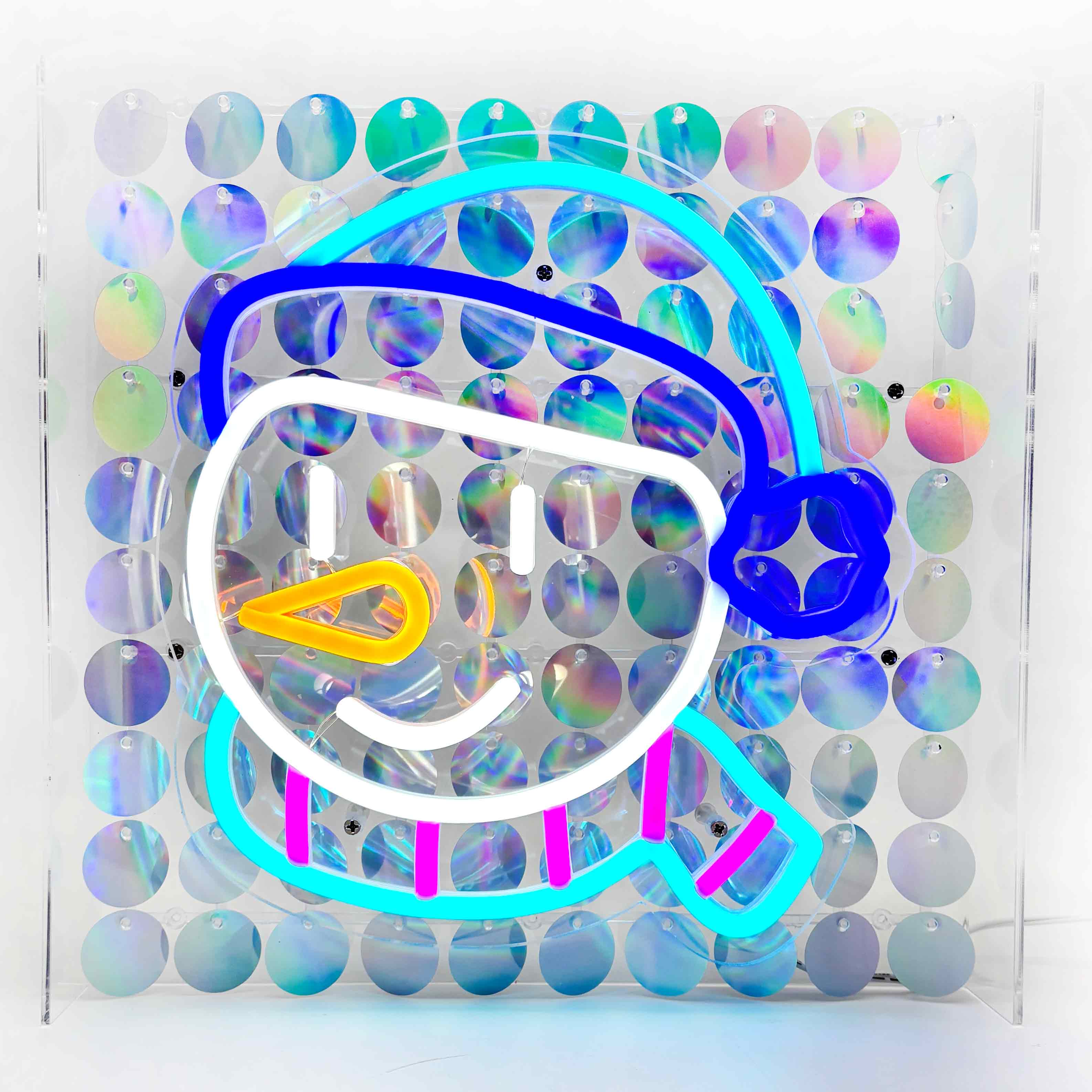 Snowman Sequin Neon Box