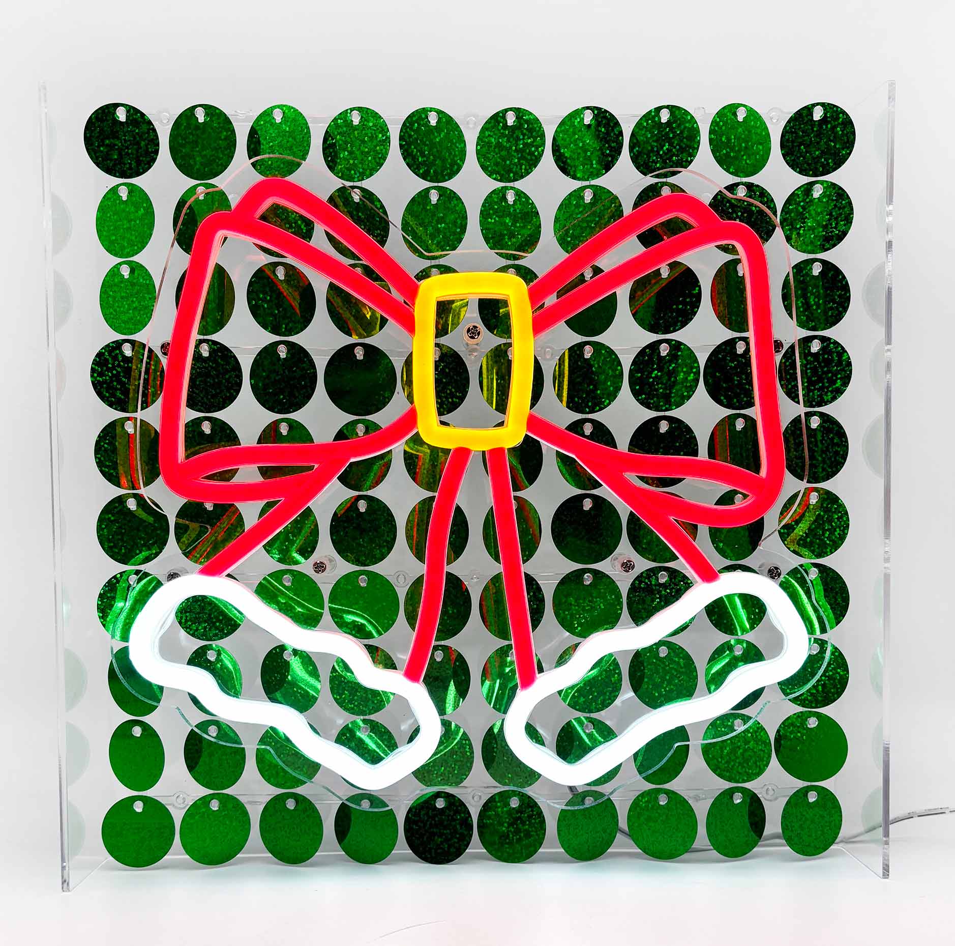 Santa Bow Sequin Neon Box