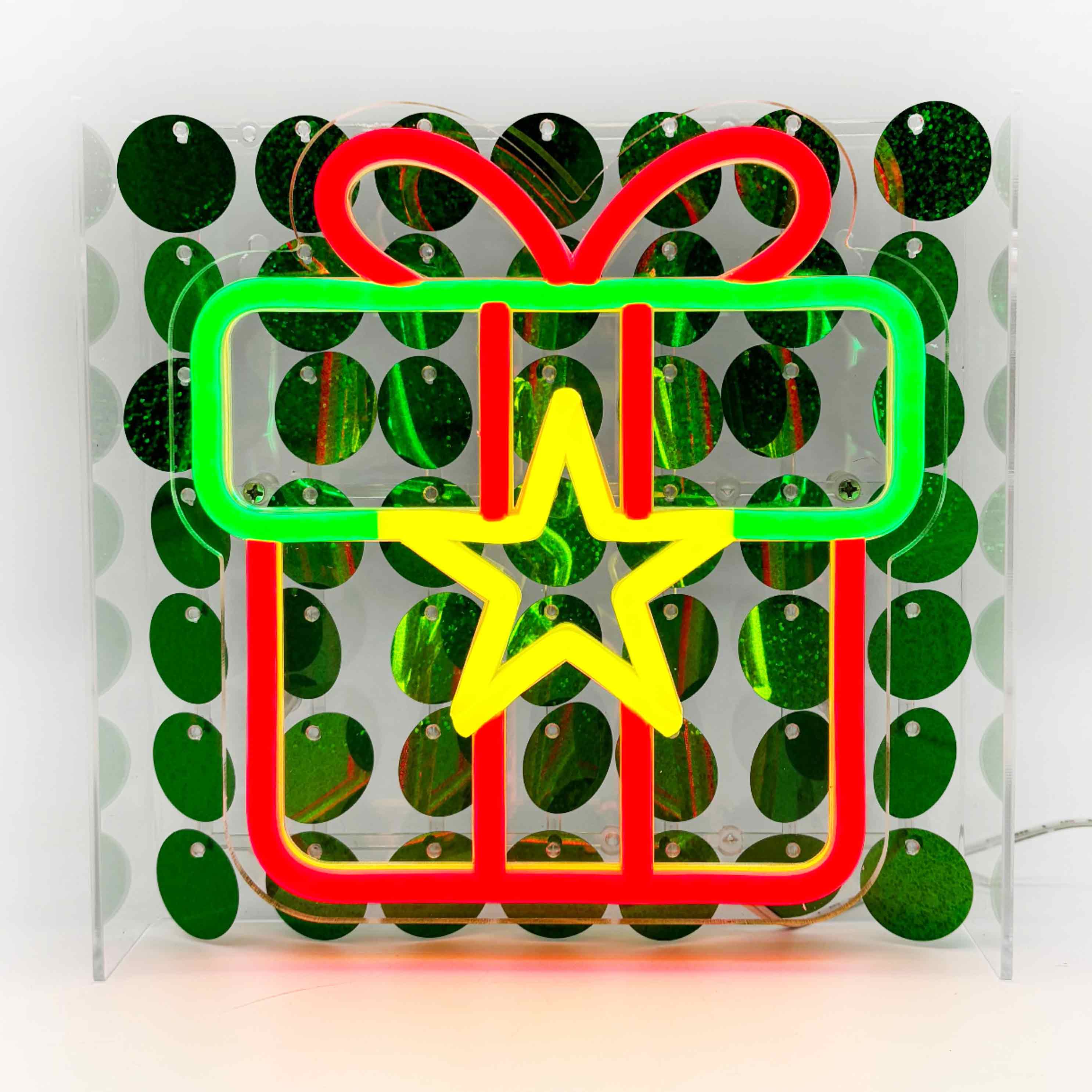 Christmas Gift Box Sequin Neon Box