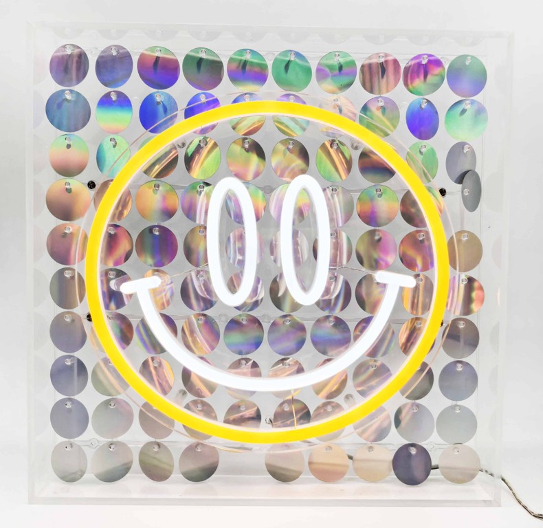 Smiley Face Sequin Neon Box