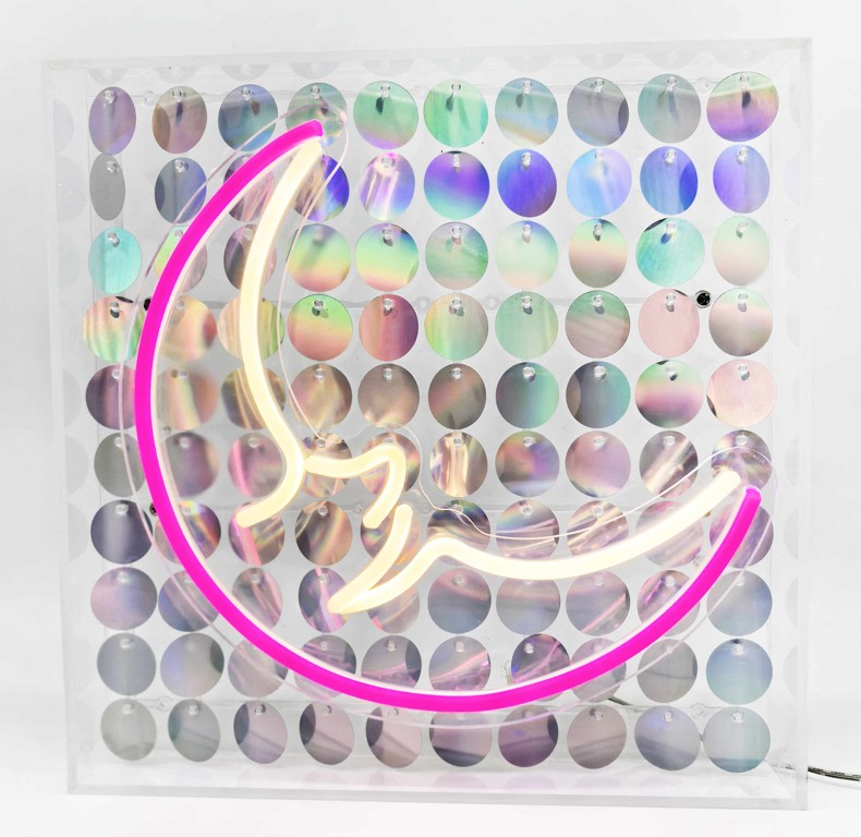 Good Night Moon Sequin Neon Box