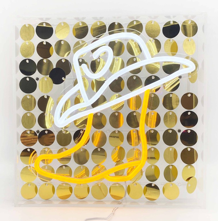 Cowboy Sequin Neon Box